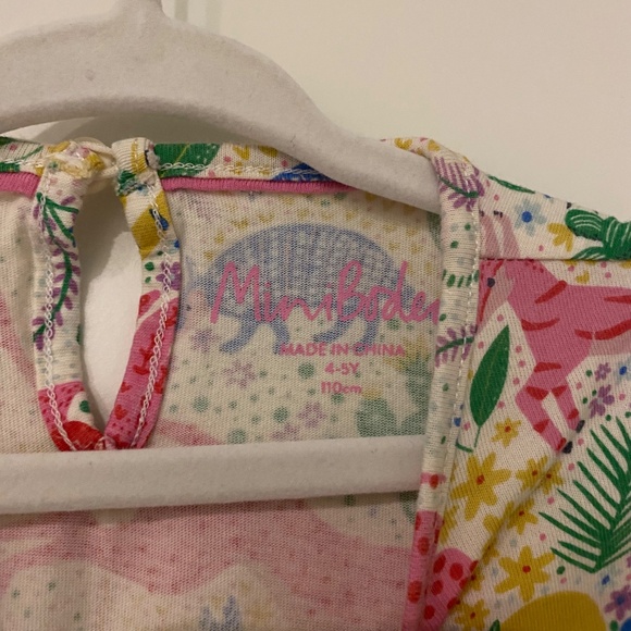 Mini Boden Colorful Wild Animals Short Sleeve Dress, Size 4-5 - Picture 3 of 5